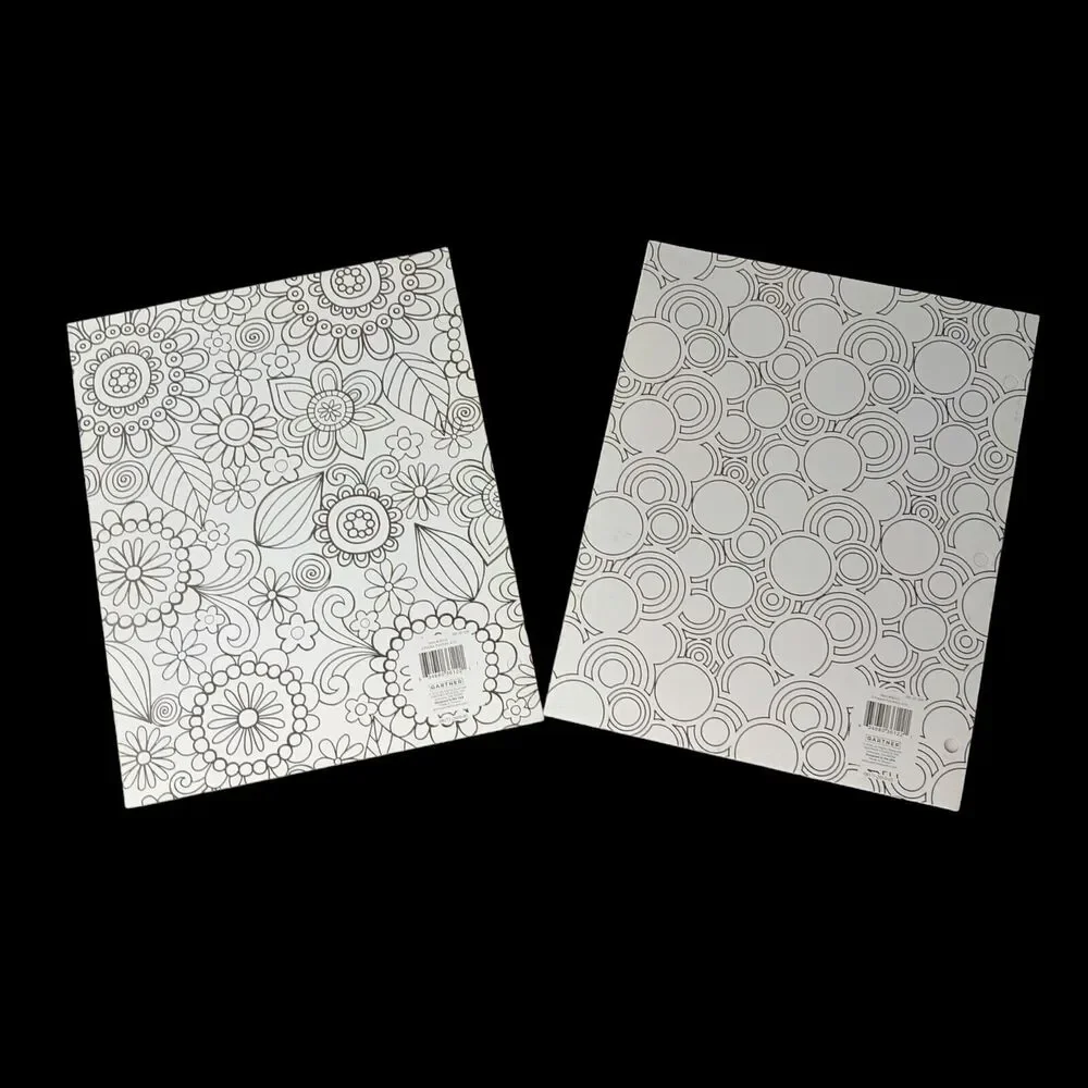 Portfolio Folders To Color Flowers And Circles Vintage 2010 Gartner Set Of Two